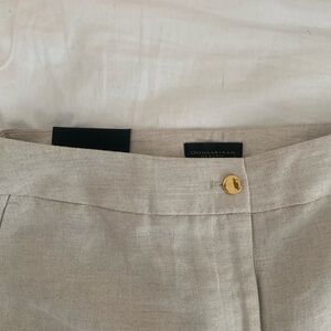 Donna Karan Light Gray Linen Trousers